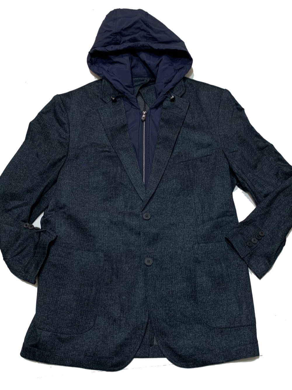 Johnston & Murphy Navy Hooded Blazer Jacket